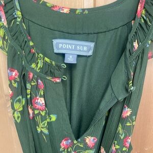 J. Crew Olive Green Floral Midi Dress